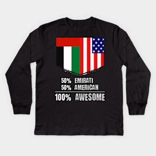 50% Emirati 50% American 100% Awesome Immigrant Kids Long Sleeve T-Shirt